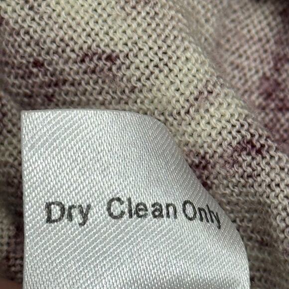 Garnet Hill Womens 100% Wool Floral Button Up Cardigan Thin Sweater Burgundy XL - Picture 14 of 16